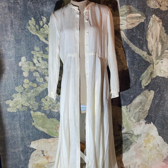Free People X Brenda Knight Silk Maxi Shirt Dress - Picture 1 of 3